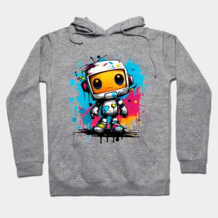 Cute cartoon Robot. Funny cyborg. Hoodie